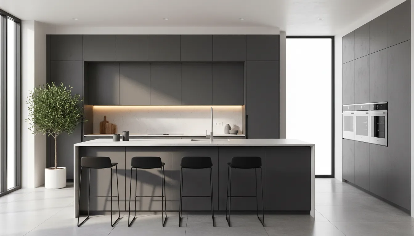 Architectural photography of an ultra-modern luxury kitchen interior.