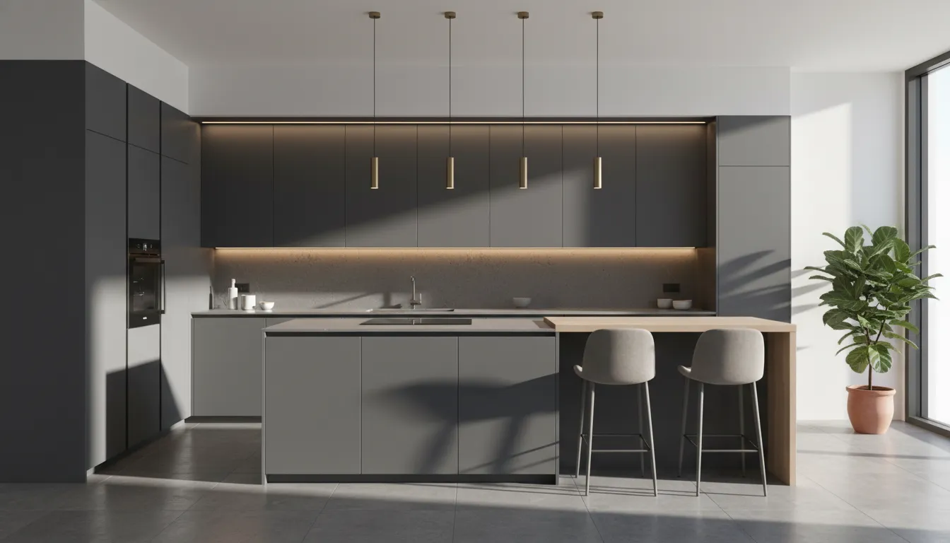 Architectural photography of an ultra-modern luxury kitchen interior.