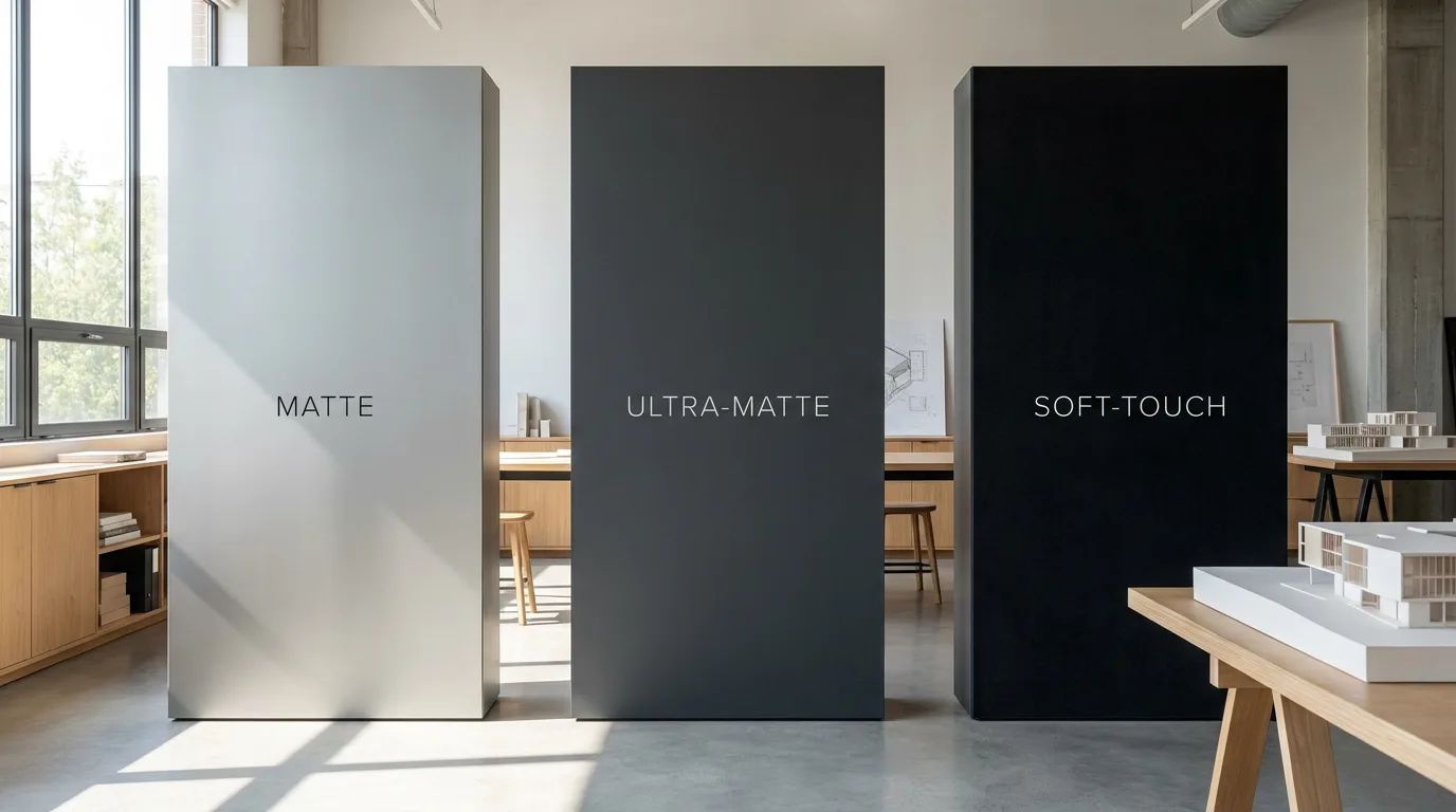 Skin-Matte vs Ultra-Matte vs Soft-Touch: Decoding PET Finishes for Furniture Manufacturing